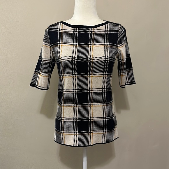 Ann Taylor Sweaters - Half sleeve ann taylor plaid designer style sweater size small